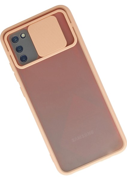 Samsung Galaxy A02S Kılıf Palm Buzlu Kamera Sürgülü Silikon - Pembe Arbkd fiyatları