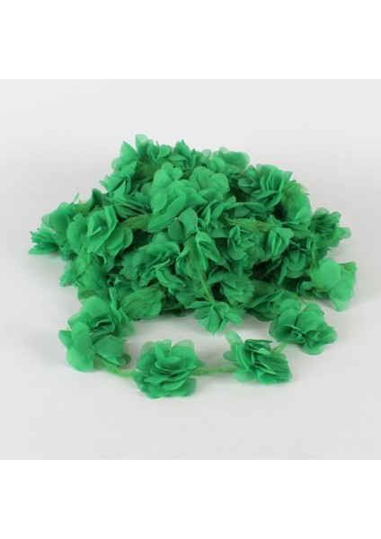Yeşil Gül Lazer Kesim El Işi Kenar Süsleme Organze Tül Çiçekler
