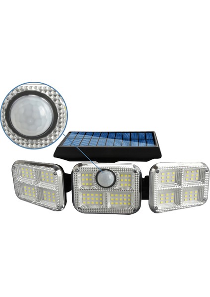 Solar Güneş Enerjili 120 Ledli Hareket Sensörlü Bahçe Garaj Karavan Aydınlatma Sokak Lambası fiyatları