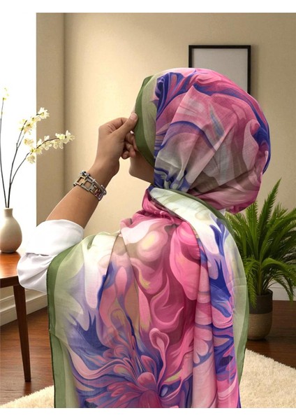 2025 Yaz Sezonu 0350 Çiçek Desen Çam Yeşili Şal fiyatları