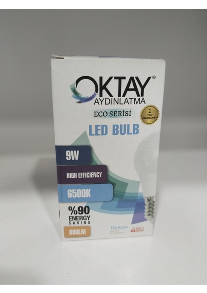 9W LED Ampul 800LM-6500K Beyaz modelleri