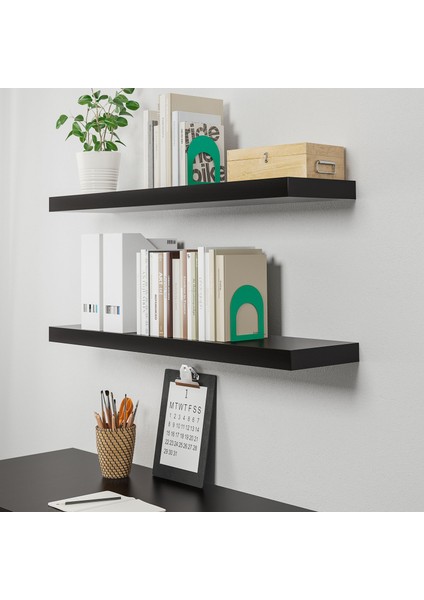 Lack Venge Duvar Rafı 110X26 cm Ayaksız Dekoratif Salon Ofis Rafı