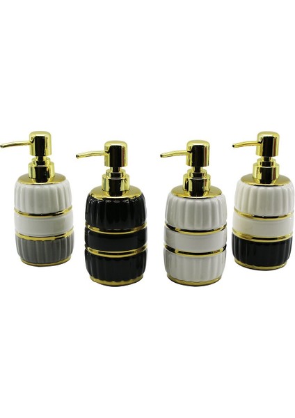 Şişe Gold Kapak - Boğum Seramik Sıvı Sabunluk 6X11CM (5232)
