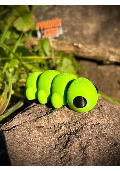 Tırtıl Oyuncak - Doğanın Sabırlı ve Büyüleyici Yolcusu! 🐛🍃✨ 3D Hareketli Organik Model - Orta Boy indirimleri