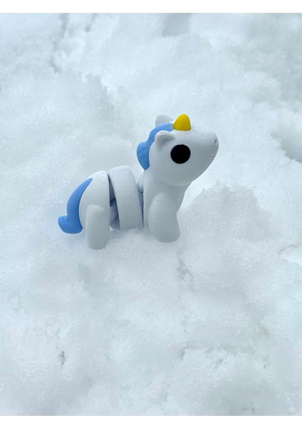 Unicorn Oyuncak -Fantastik Dünyaların Sihirli Sembolü💙azure🦄!3d Hareketli Organik Model - Orta Boy indirimleri