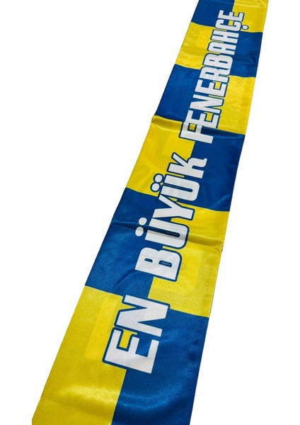 Orijinal Lisanslı En Büyük Fenerbahçe Saten Şal Atkı + Uçlu Kalem + Bileklik Set Hediyelik Ahşap Kutulu