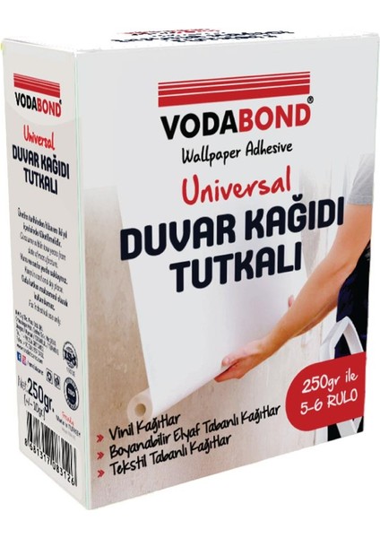 Universal Tekstil-Vinil Duvar Kağıdı Tutkalı Şeffaf Toz - 250 Gr.