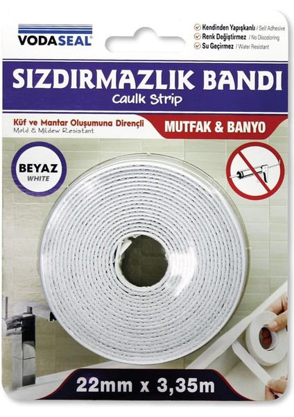 Su Geçirmez Sızdırmazlık Bandı Beyaz - 22 mm x 3.35 M.