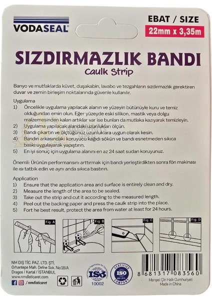 Su Geçirmez Sızdırmazlık Bandı Beyaz - 22 mm x 3.35 M. fiyatları