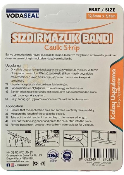 Su Geçirmez Sızdırmazlık Bandı Beyaz - 12.8 mm x 3.35 M. fiyatları