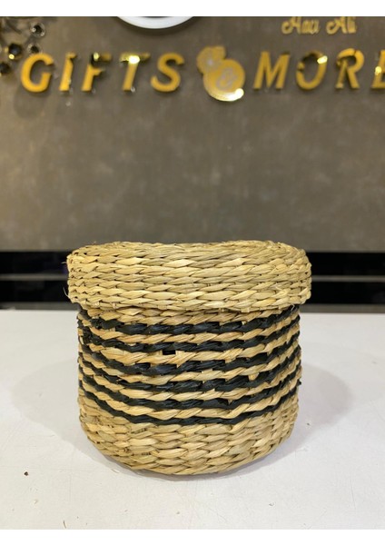 Kapaklı Hasır Sepet Küçük Boy 10 x 13 cm