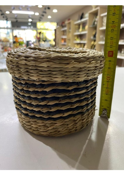 Kapaklı Hasır Sepet Küçük Boy 10 x 13 cm modelleri