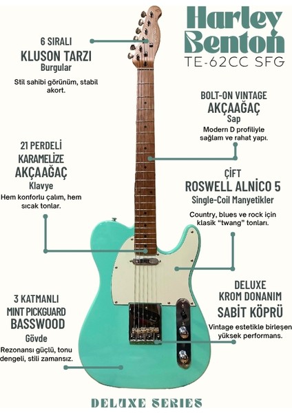 TE-62CC Seafoam Green – Deluxe T Serisi fiyatları