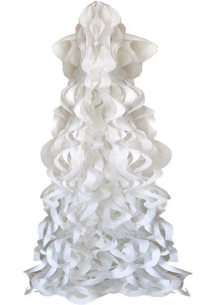 Şık Dalgalı Beyaz Süs Seti: 3 Parça, 72 Cm, Zarif ve Modern Dekor Seçeneği