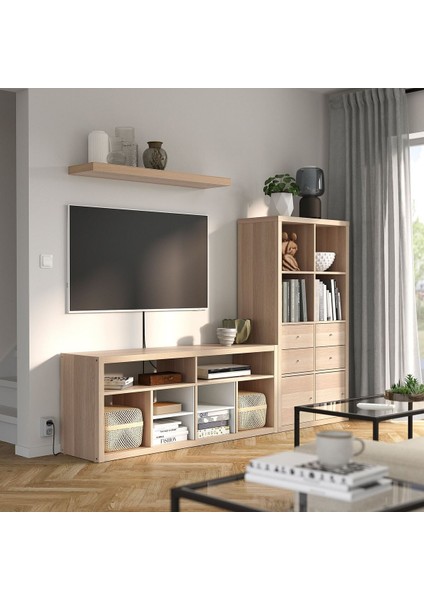 Tv Ünitesi, Ağartılmış Meşe Görünümlü, 224X39X147 cm fiyatları