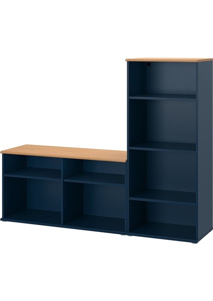 Tv Ünitesi, Mavi-Siyah, 178X38X140 cm