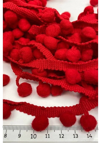 Kırmızı Ponpon Şerit 10 M, Partiler ve Dekorasyon Için Renkli Çizgili Malzeme fırsatları