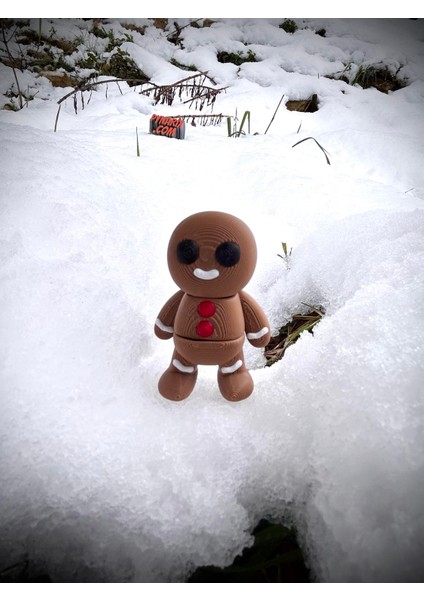 Zencefilli Kış Kurabiyesi Oyuncak - Anıların Tatlı Temsilcisi! 🍪✨❄️ 3D Hareketli Organik Model - Orta Boy modelleri