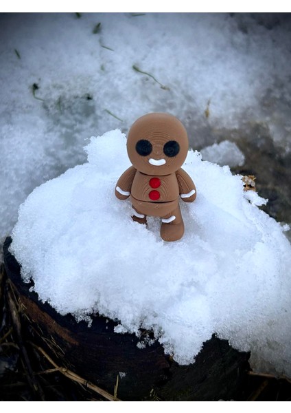 Zencefilli Kış Kurabiyesi Oyuncak - Anıların Tatlı Temsilcisi! 🍪✨❄️ 3D Hareketli Organik Model - Orta Boy indirimleri
