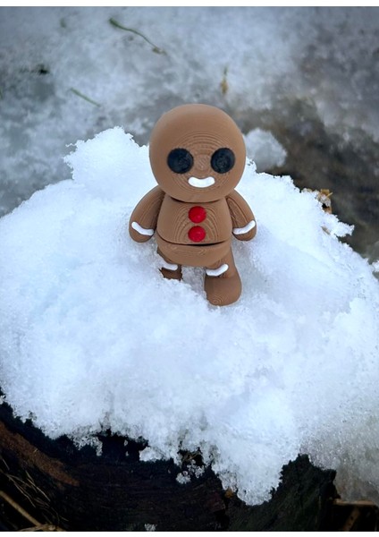 Zencefilli Kış Kurabiyesi Oyuncak - Anıların Tatlı Temsilcisi! 🍪✨❄️ 3D Hareketli Organik Model - Orta Boy