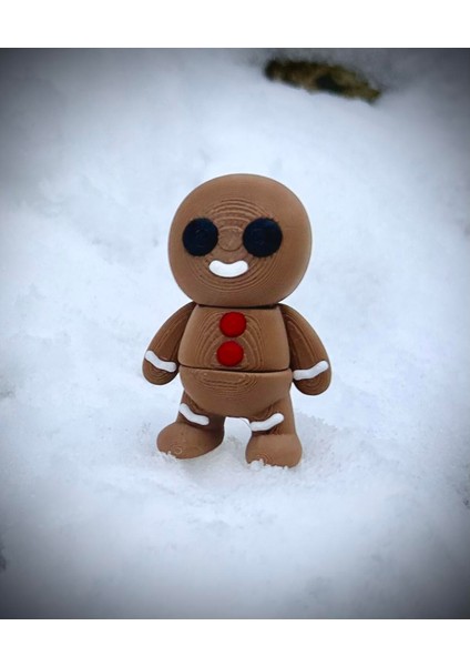 Zencefilli Kış Kurabiyesi Oyuncak - Anıların Tatlı Temsilcisi! 🍪✨❄️ 3D Hareketli Organik Model - Orta Boy
