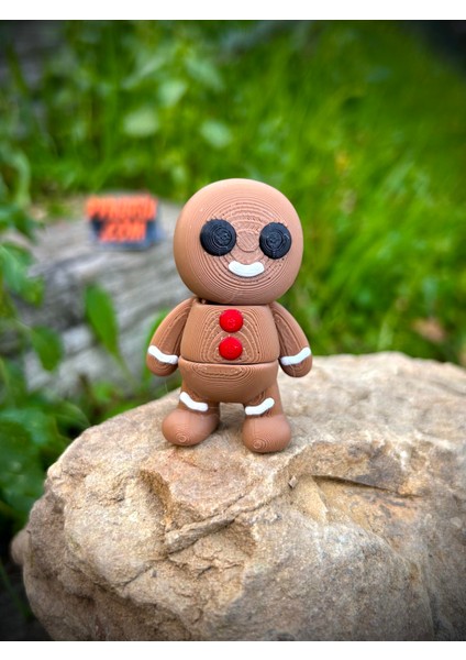 Zencefilli Kış Kurabiyesi Oyuncak - Anıların Tatlı Temsilcisi! 🍪✨❄️ 3D Hareketli Organik Model - Orta Boy