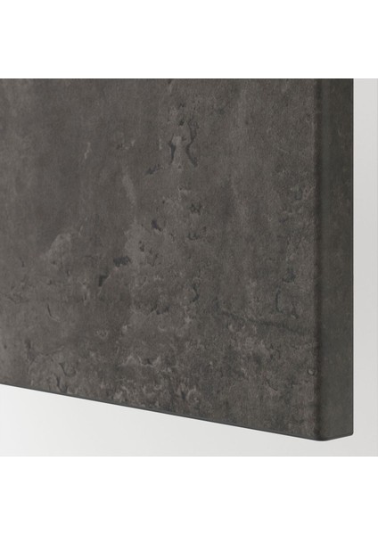 Dolap Kombinasyonu, Beyaz-Koyu Gri Taş Görünümlü, 120X42X65 Cm, Kallvıken fırsatları