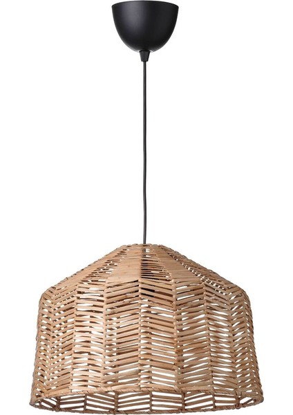 Sarkıt Lamba, Rattan-Siyah, 45 cm