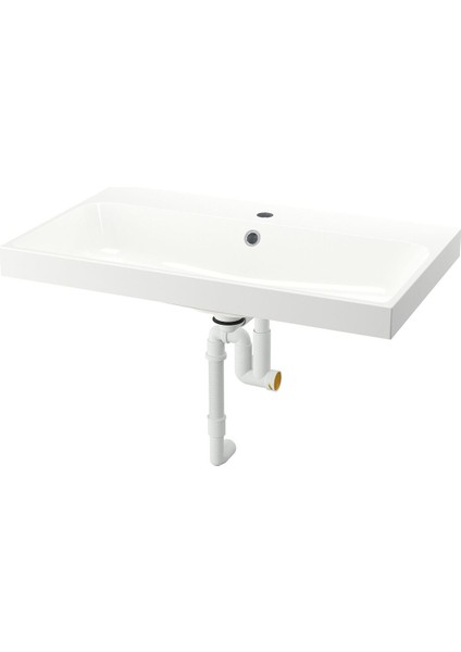 Sifonlu Lavabo, Beyaz, 80X48 cm