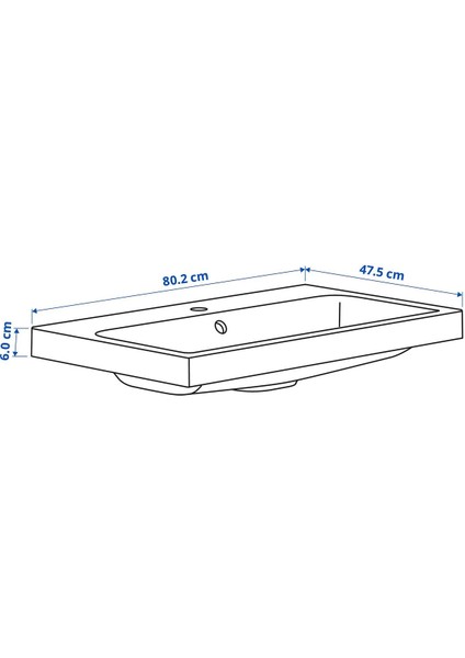 Sifonlu Lavabo, Beyaz, 80X48 cm modelleri