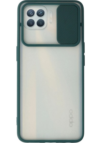 Reno 4 Lite Kılıf Palm Buzlu Kamera Sürgülü Silikon - Yeşil Arbkd
