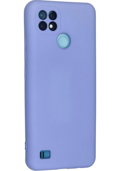 Realme C21 Kılıf Nano Içi Kadife Silikon - Lila Arbkd