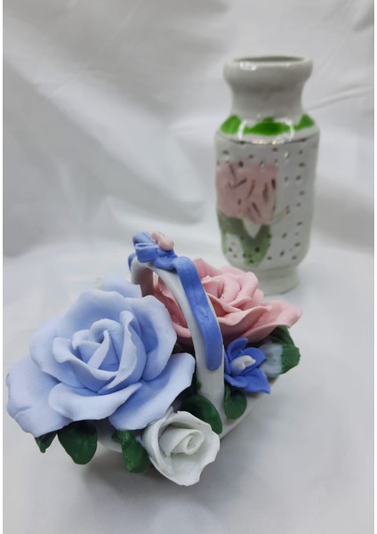 Miniminal Renkli Çiçek Sepeti Dekoratif Biblo fiyatları