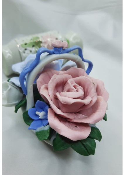 Miniminal Renkli Çiçek Sepeti Dekoratif Biblo indirimleri