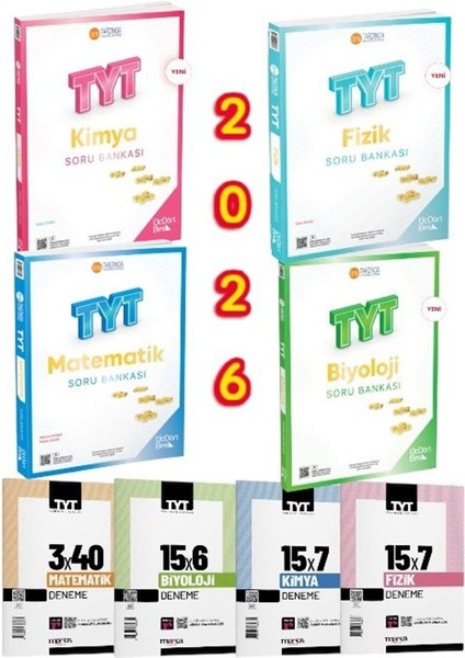 2026 TYT Matematik Soru Bankası - Fizik Soru Bankası - Kimya Soru Bankası - Biyololoji Soru Bankası + TYT 4 Deneme Set fiyatları