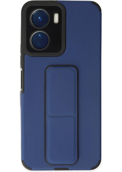 Vivo Y16 Kılıf Mega Standlı Silikon - Mavi Arbkd