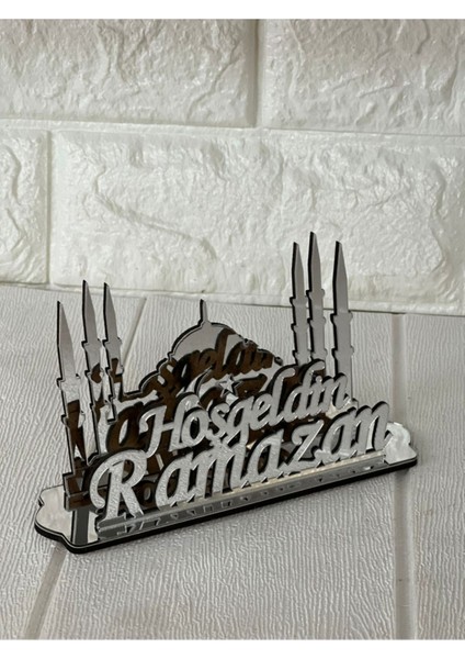 Ramazan Yazılı Gümüş Pleksi Peçetelik, Şık ve Kullanışlı Mutfak Aksesuarı