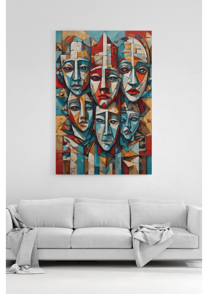 Sanatsal ve Özgün Yüzler Sanatseverler Için Modern Dekorasyon %100 Pamuk Kanvas