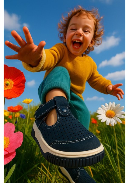 Lacivert Renk Erkek Çocuk Sandalet Erkek Çocuk Ortopedik Hafif Sandalet Erkek Çocuk Yazlık Sandalet