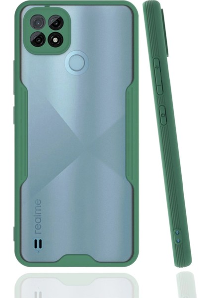 Realme C21 Kılıf Platin Silikon - Yeşil Arbkd