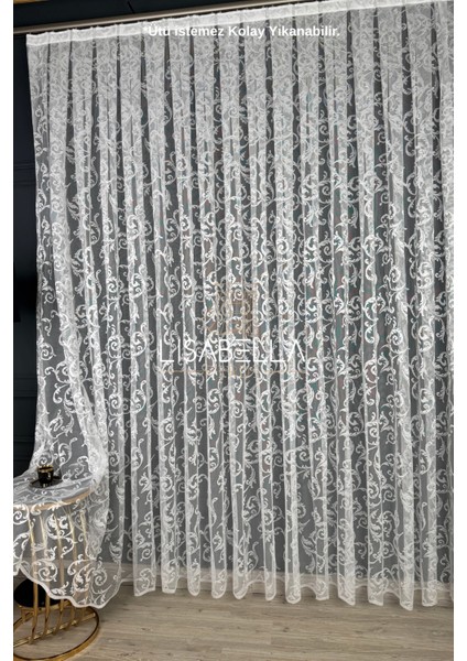 Valeria Dantel Örme Tülle Perde (1x3 Pile Dikişli ) Ütü Istemez. fırsatları
