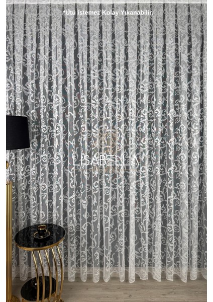 Valeria Dantel Örme Tülle Perde (1x3 Pile Dikişli ) Ütü Istemez. indirimleri