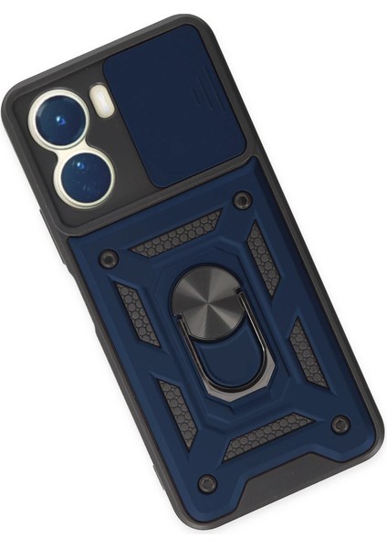 Vivo Y16 Kılıf Pars Lens Yüzüklü Silikon - Lacivert Arbkd modelleri