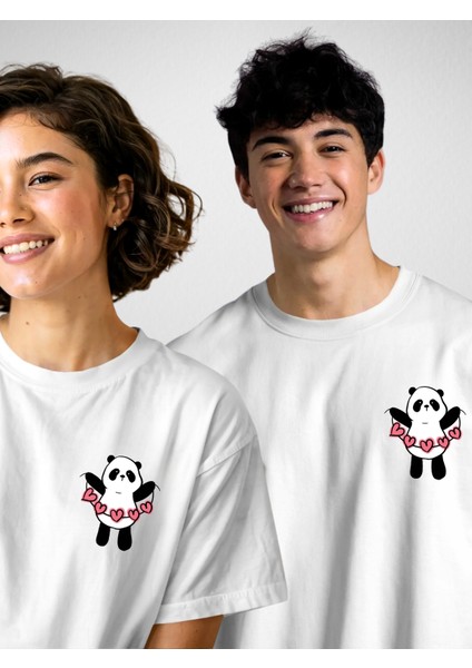 Panluv Sevgili Kombin Tişörtü | Sevgili Tişört Kombini – Unisex Oversize (2 Adet)