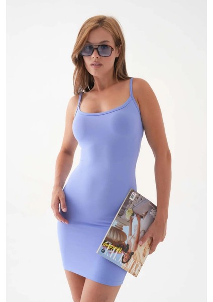 Kadın Lavanta Ip Askılı Mini Elbise