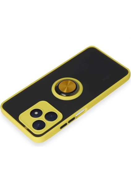 Realme C53 Kılıf Montreal Yüzüklü Silikon Kapak - Sarı Arbkd modelleri