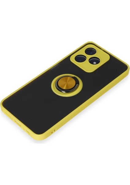 Realme C53 Kılıf Montreal Yüzüklü Silikon Kapak - Sarı Arbkd fırsatları