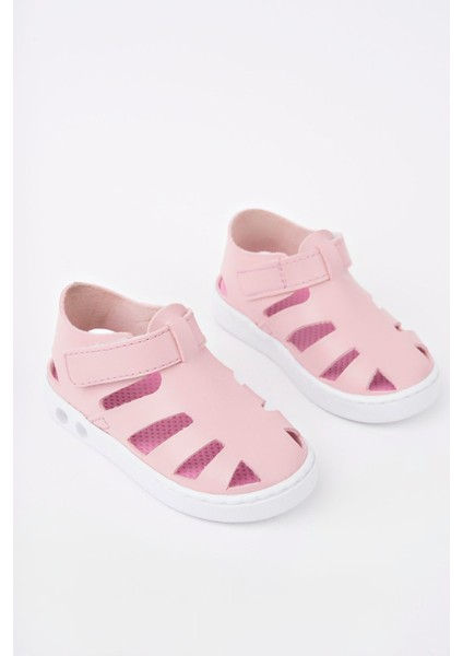 Elevva Kız Bebek Ilk Adım Ayakkabısı Işıklı Sandalet Pembe Renk Ortopedik Nefes Alabilir 19-24 modelleri