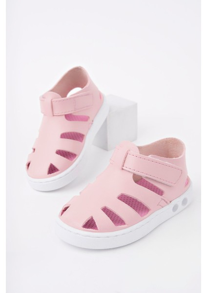 Elevva Kız Bebek Ilk Adım Ayakkabısı Işıklı Sandalet Pembe Renk Ortopedik Nefes Alabilir 19-24 fırsatları