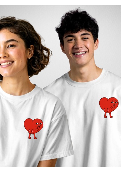 Hearthbud Sevgili Kombin Tişörtü | Sevgili Tişört Kombini – Unisex Oversize (2 Adet)